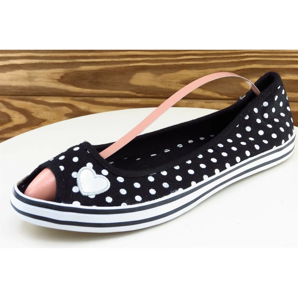 AriZona Sz 8.5 M Black Open Toe Flat Fabric